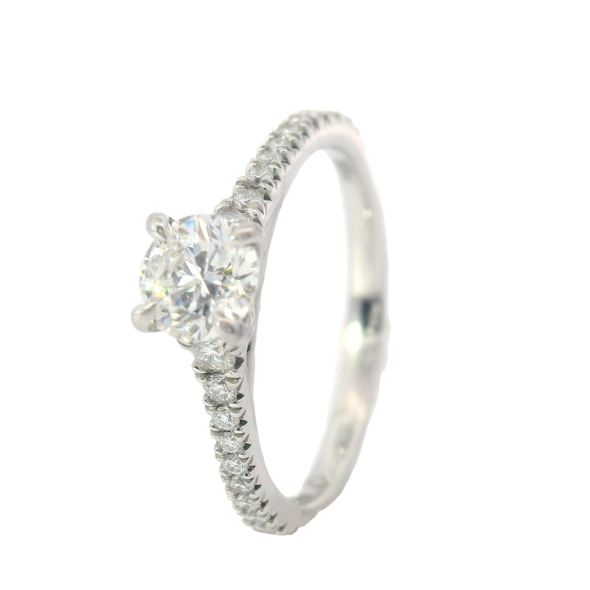 Platinum Forevermark Icon Mounting and Round Diamond Center Engagement Ring