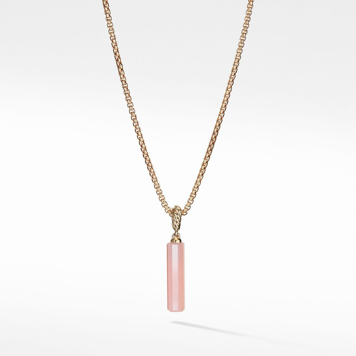 David Yurman Yellow Gold Pink Opal Barrel Charm Enhancer