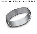 Ammara Stone White Gold and Grey Tantalum Wire Brush Wedding Band