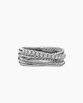 David Yurman Sterling Silver Pave Crossover X Ring with Diamonds