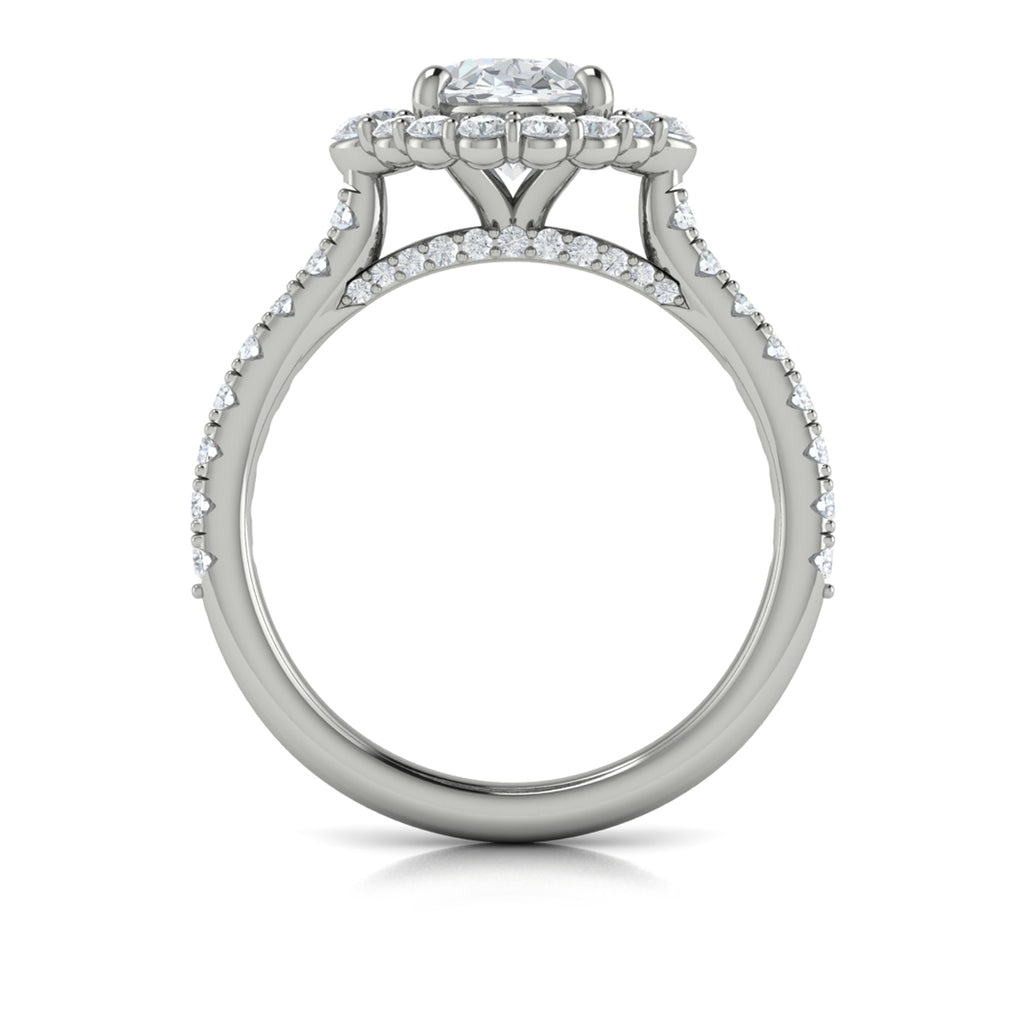Vlora Oval Diamond Halo Engagement Ring Mounting