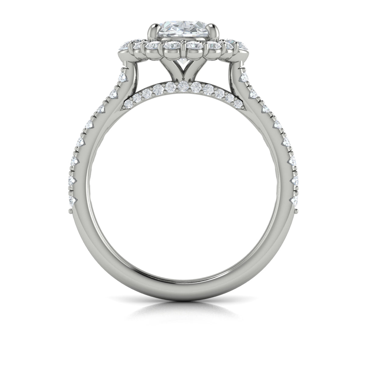 Vlora Oval Diamond Halo Engagement Ring Mounting