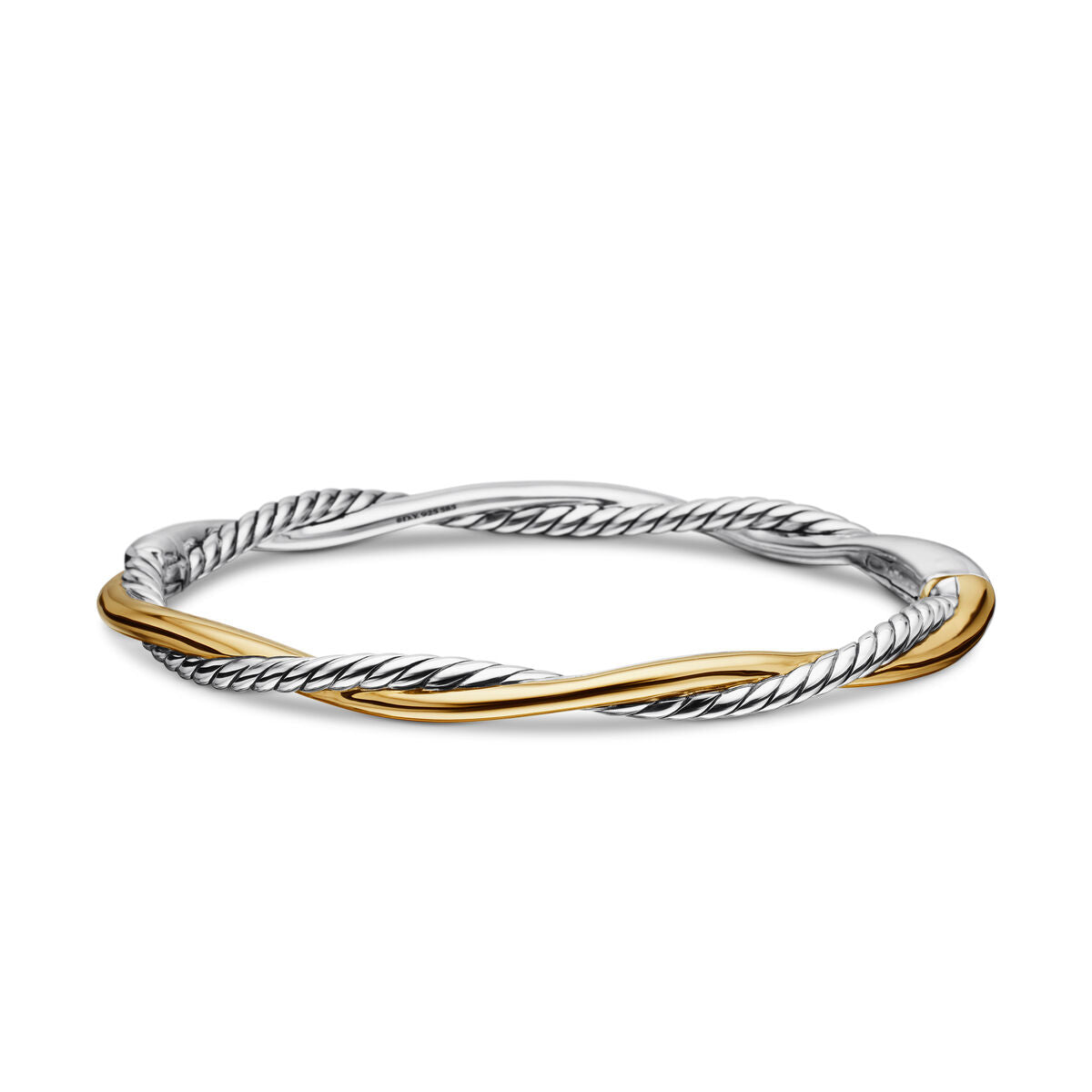 David Yurman Sterling Silver and Yellow Gold Petite Infinity Bracelet