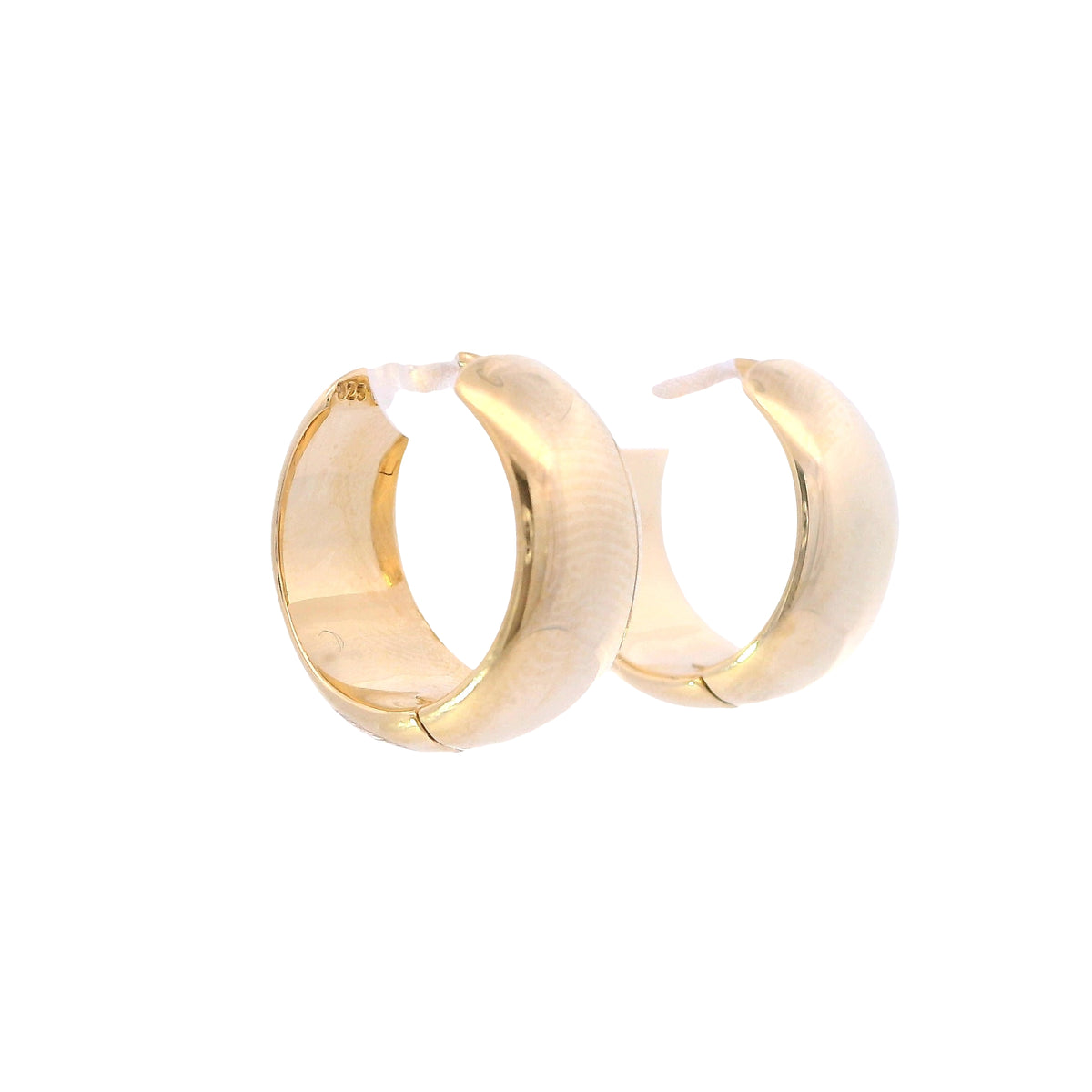Yellow Gold Plated Huggie Hoop Earrings