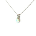 Estate Yellow Gold Water Opal Diamond Accent Necklace