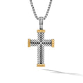 David Yurman Sterling Silver and Yellow Gold Chevron Cross Enhancer