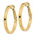 Yellow Gold Polished Square Tube Hoop Earrings