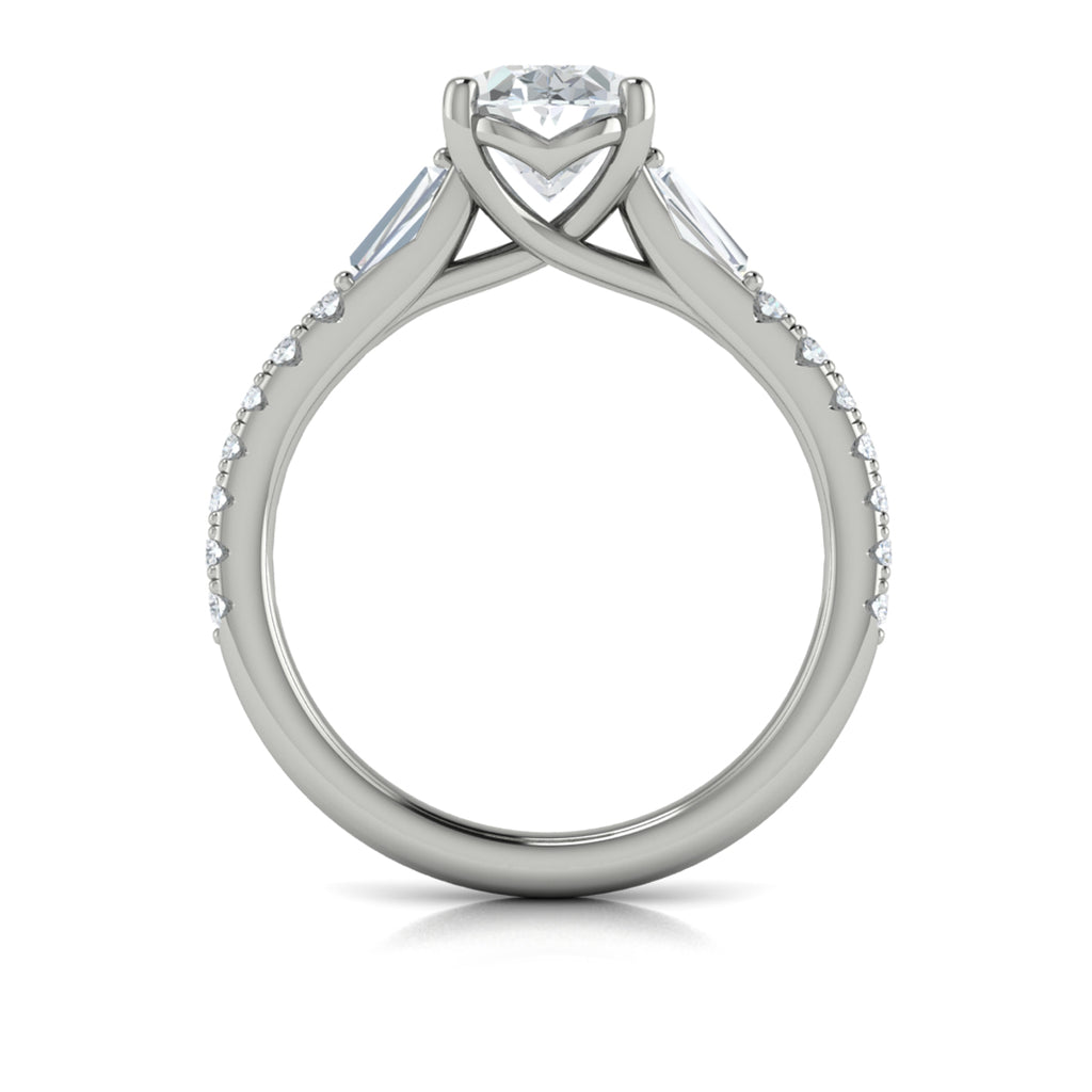 Vlora White Gold Diamond Cathedral Engagement Ring Mounting