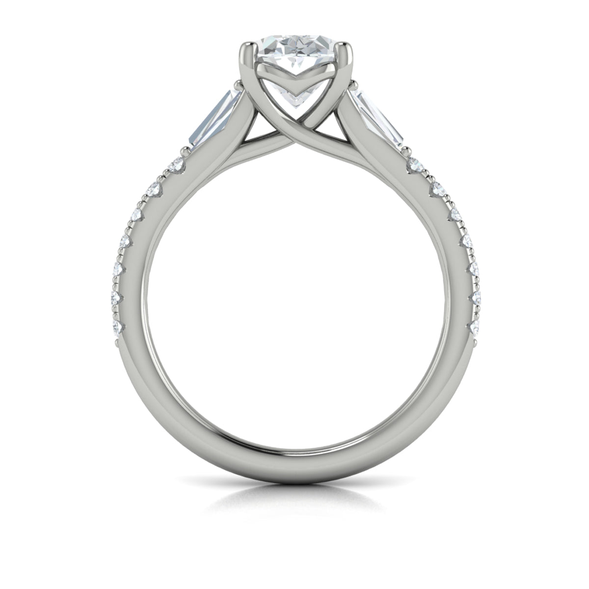 Vlora White Gold Diamond Cathedral Engagement Ring Mounting