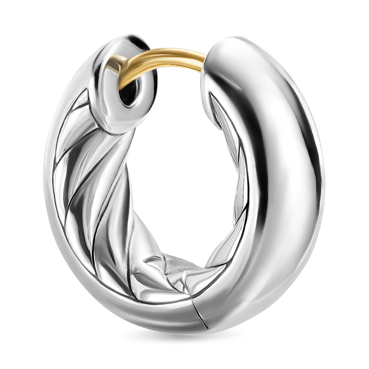 David Yurman Sterling Silver Mercer Micro Smooth 0.5 Inch Hoop Earrings