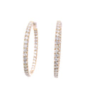 Yellow Gold Diamond Inside Out Three Carat Diamond Hoop Earrings