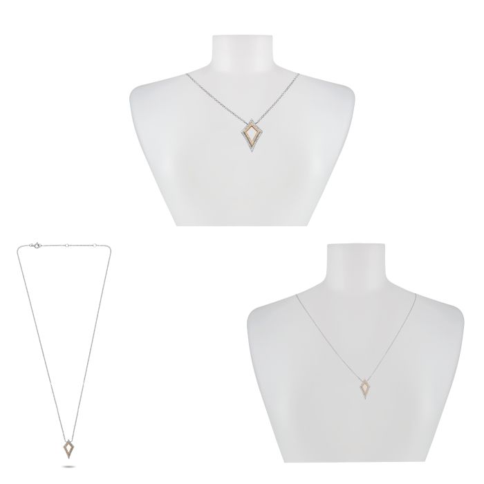White Gold Diamond Geometric Necklace