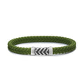 David Yurman Sterling Silver Chevron Green Rubber Bracelet