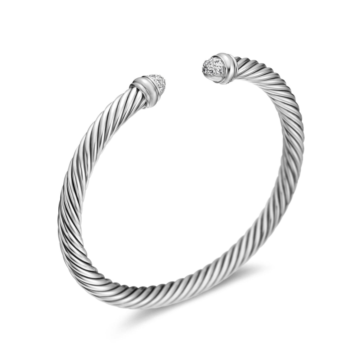 David Yurman Sterling Silver Classic Cable Pave Dome Bracelet