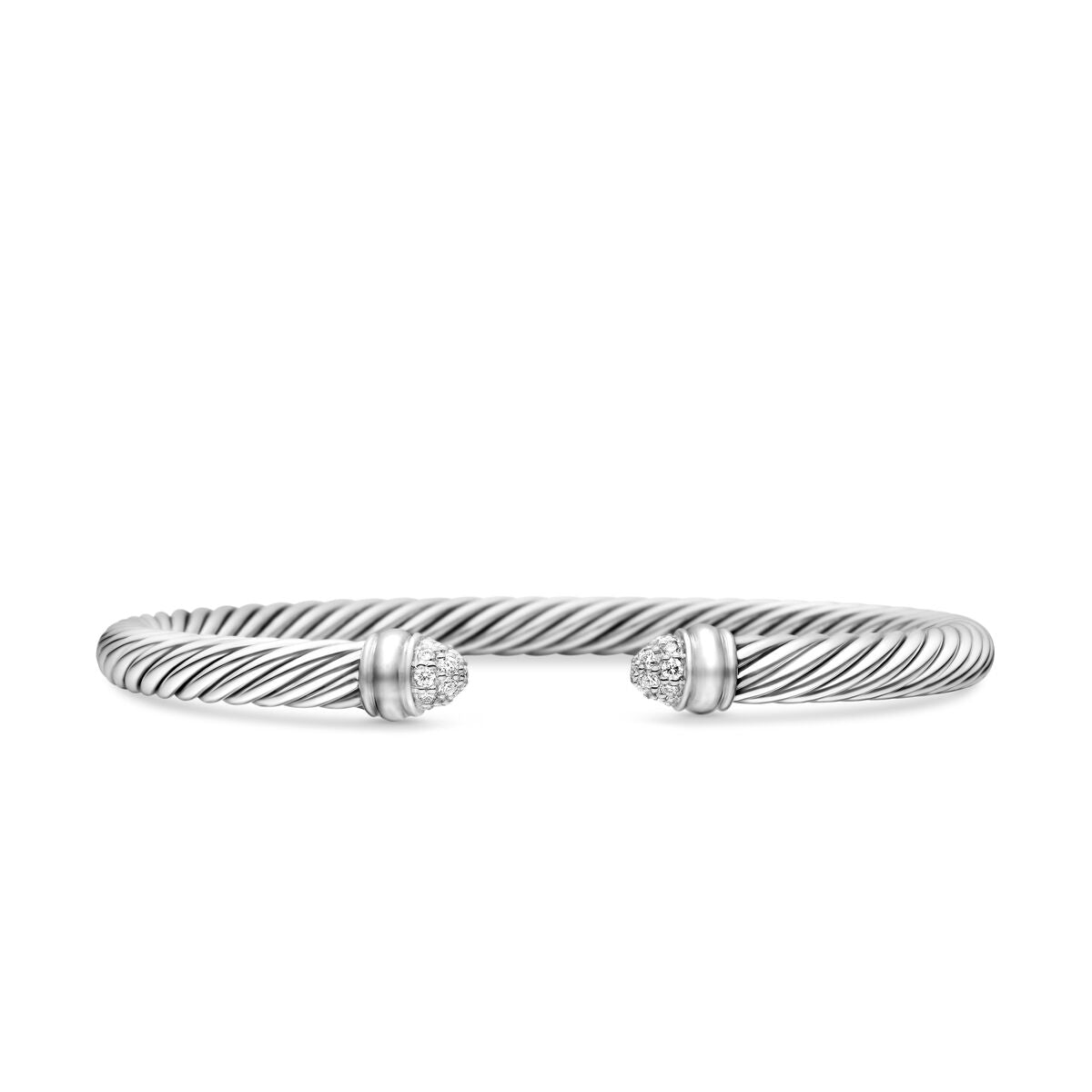 David Yurman Sterling Silver Classic Cable Pave Dome Bracelet