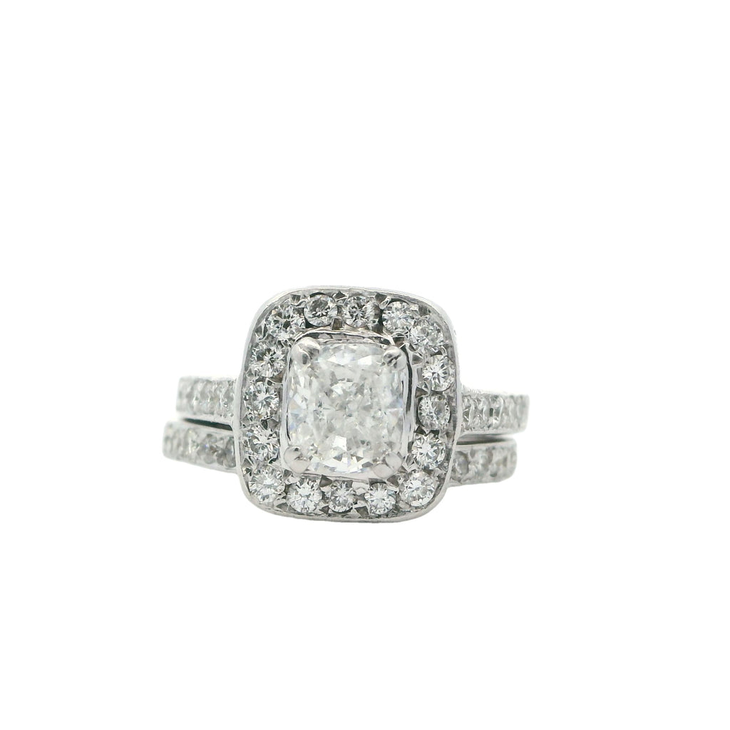 Estate White Gold Diamond Wedding Set