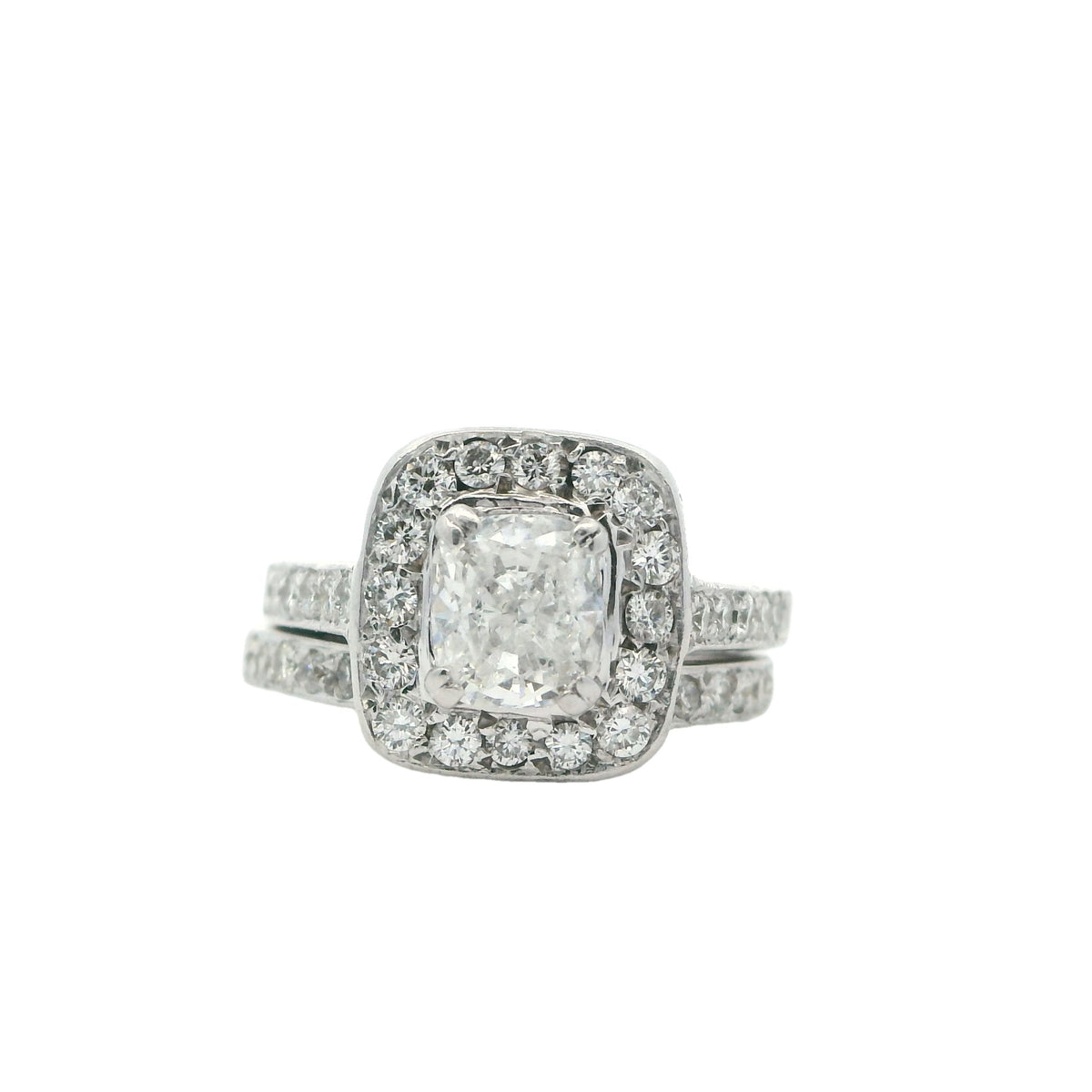Estate White Gold Diamond Wedding Set