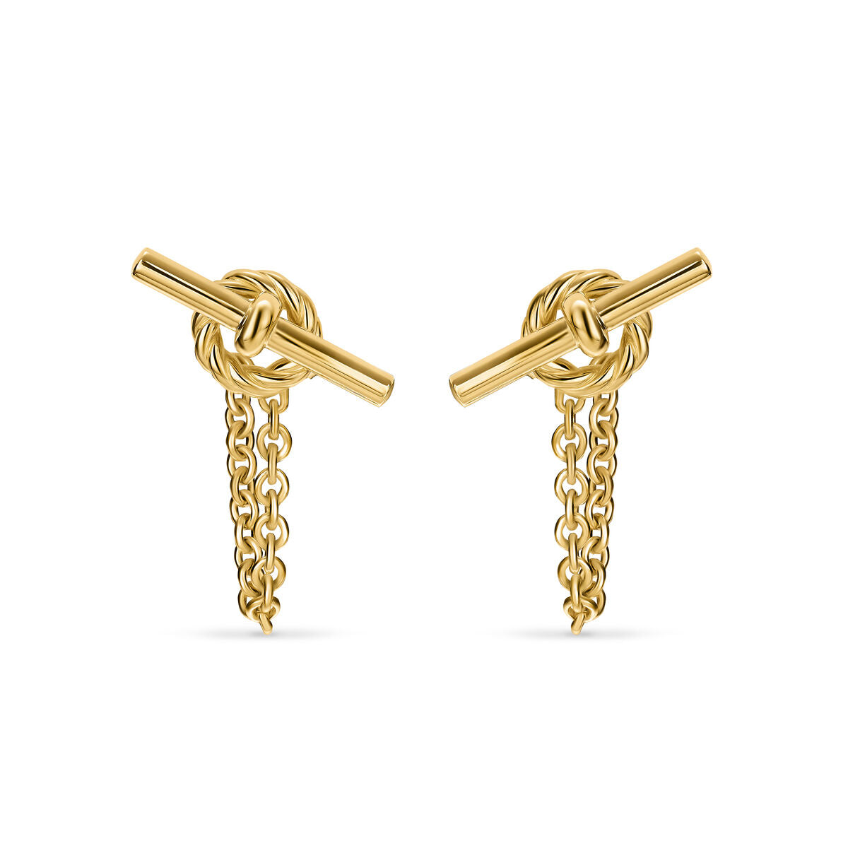 David Yurman Yellow Gold Mercer Petite Toggle Stud Earrings