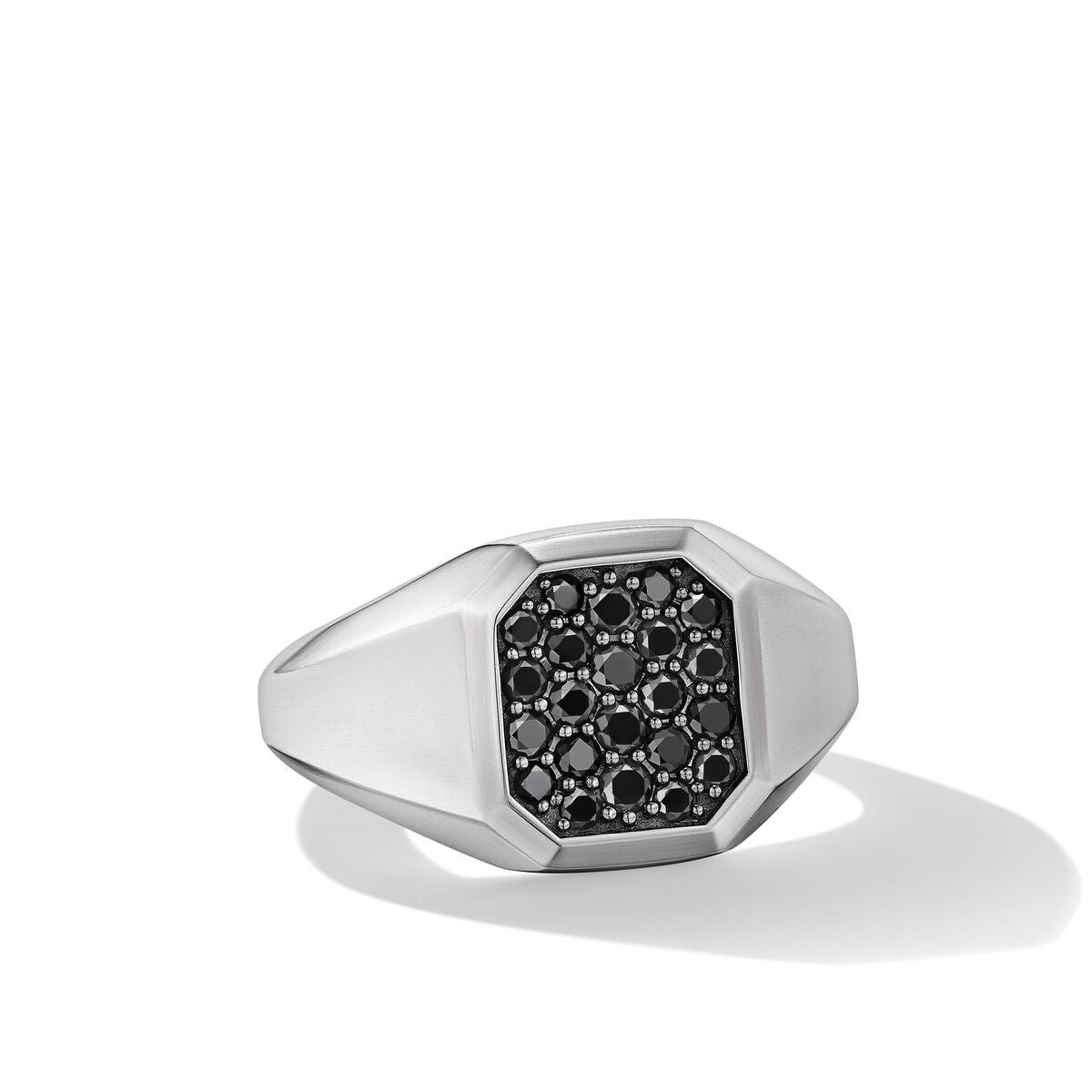 David Yurman Sterling Silver Streamline Signet Ring with Diamonds