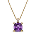 David Yurman Yellow Gold Chatelaine Amethyst Pendant Necklace with Diamonds