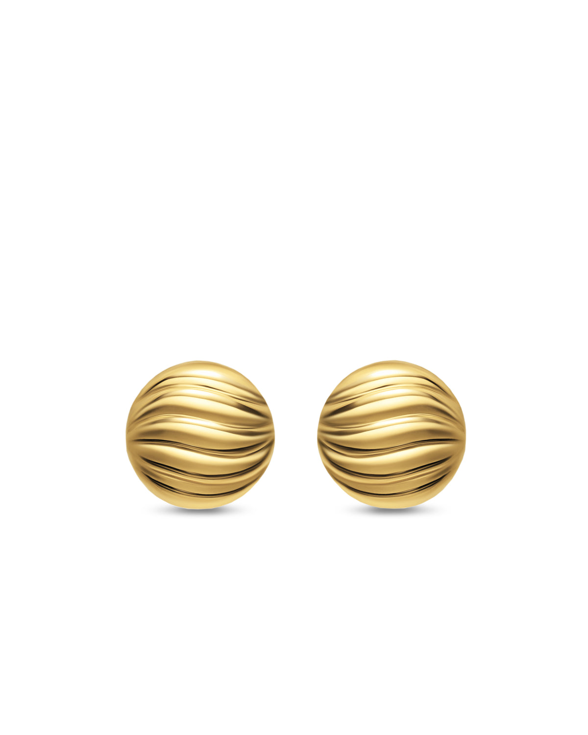 David Yurman Gold Sculpted Cable Stud Earrings