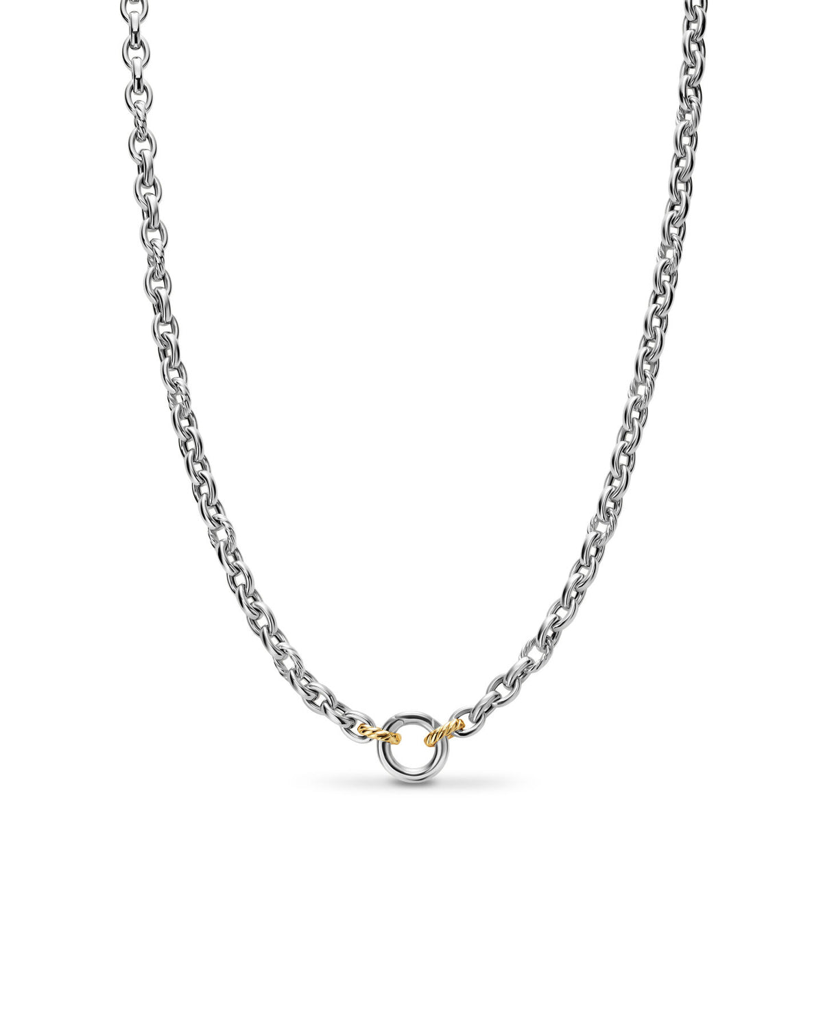 David Yurman Sterling Silver and Yellow Gold Mercer Petite Chain Necklace