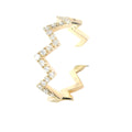 Yellow Gold Zig Zag Diamond Fashion Ring