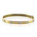 Simon G Yellow Gold Flower Diamond Bangle Bracelet