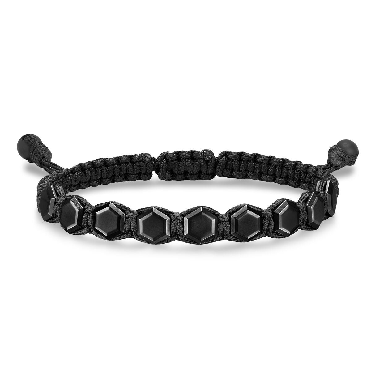 David Yurman Black Titanium 1 Row Woven Black Onyx Bracelet