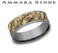 Ammara Stone Yellow Gold and Tantalum Marble Center Wedding Band