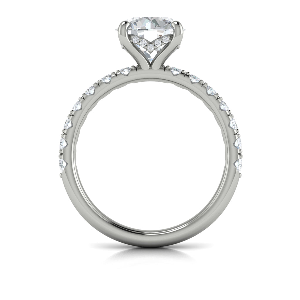 Vlora White Gold Diamond Hidden Halo Engagement Ring Mounting