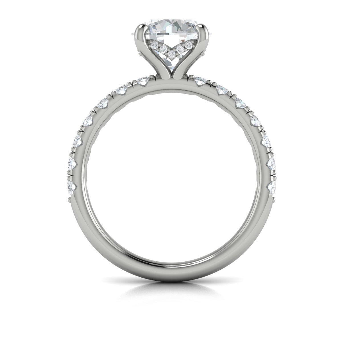 Vlora White Gold Diamond Hidden Halo Engagement Ring Mounting