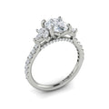 Vlora White Gold Diamond Marquise Trio Engagement Ring Mounting