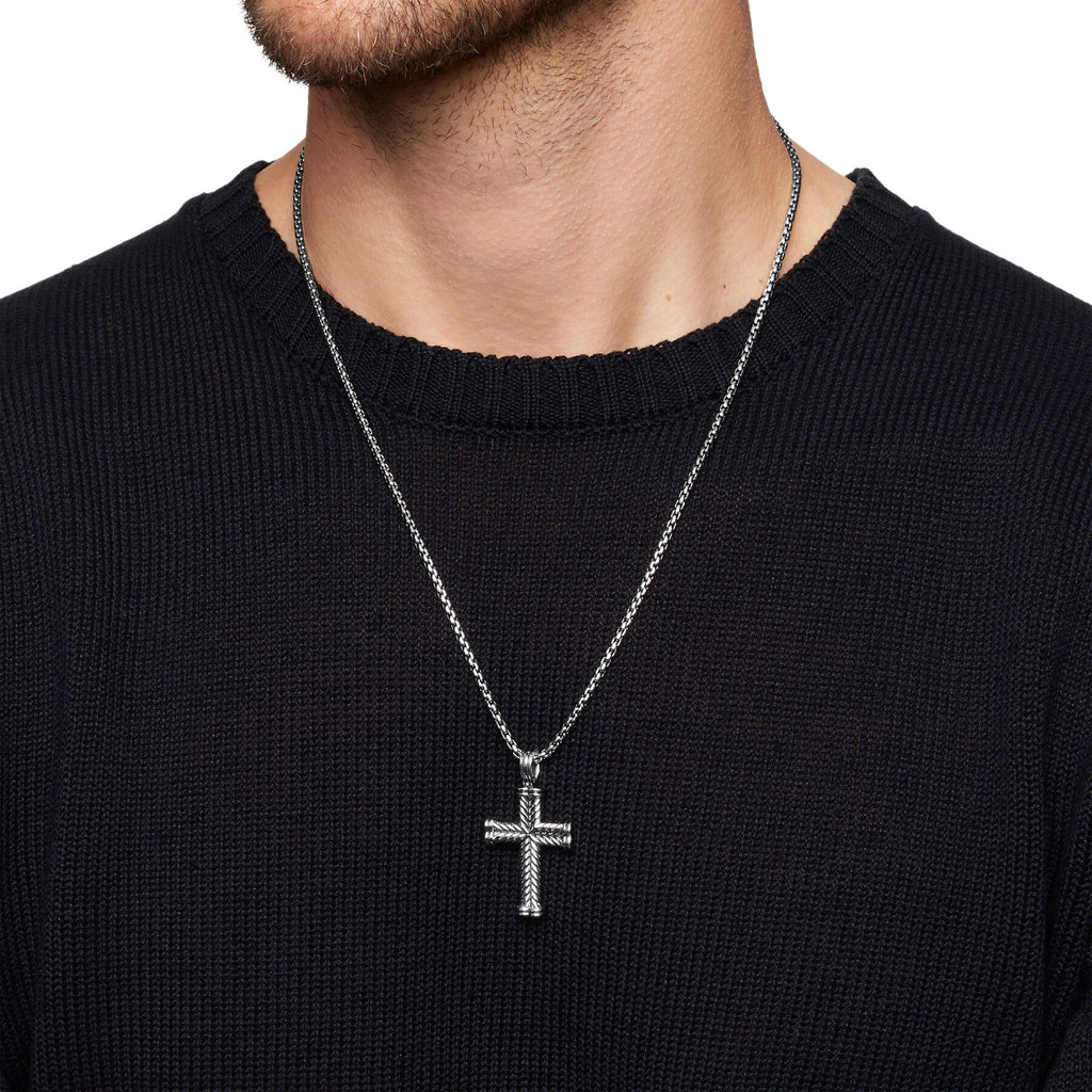 David Yurman Sterling Silver Chevron Cable Cross Enhancer