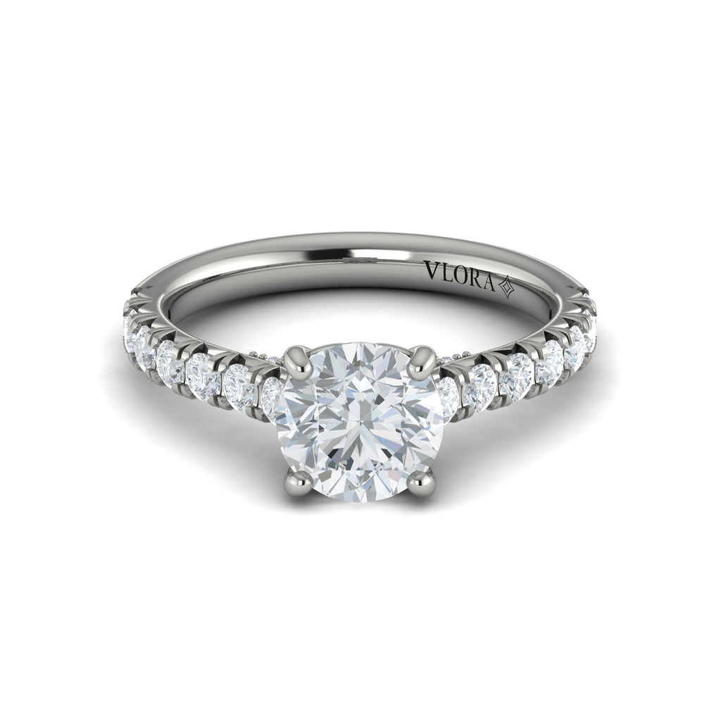 Vlora White Gold Diamond Cathedral Engagement Ring Mounting