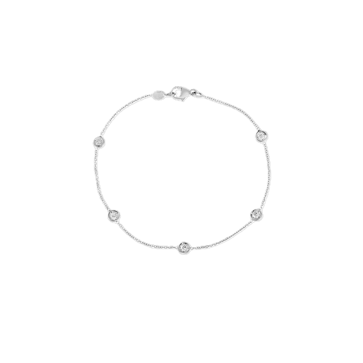 Roberto Coin White Gold Diamonds By The Inch 5 Station Diamond Bracelet