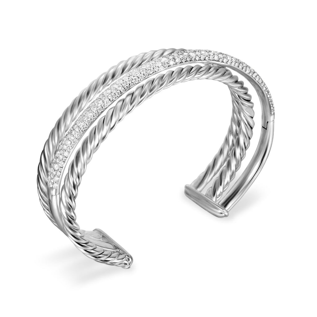 David Yurman Sterling Silver Bold Crossover 3-Row Bracelet