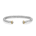 David Yurman Sterling Silver and Yellow Gold Cable Cuff Bracelet