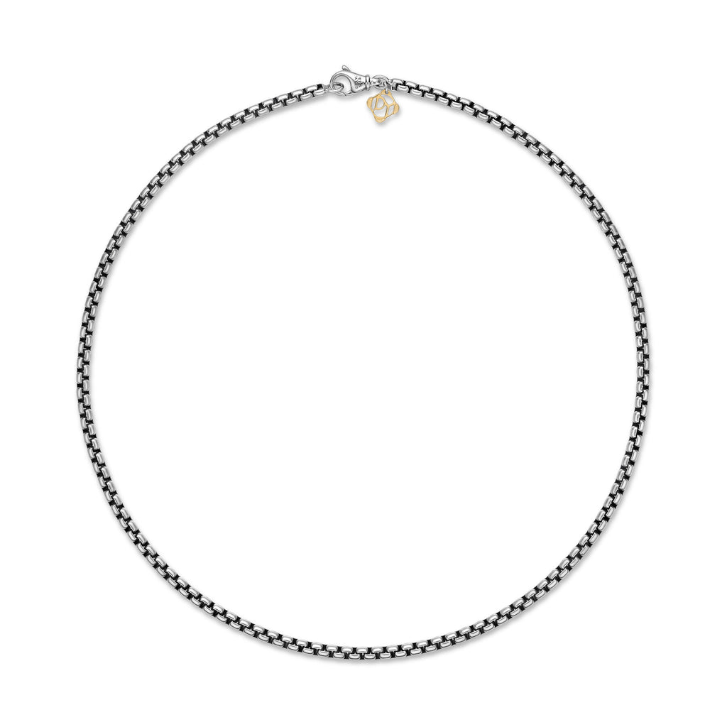 David Yurman Sterling Silver and Yellow Gold Box Chain