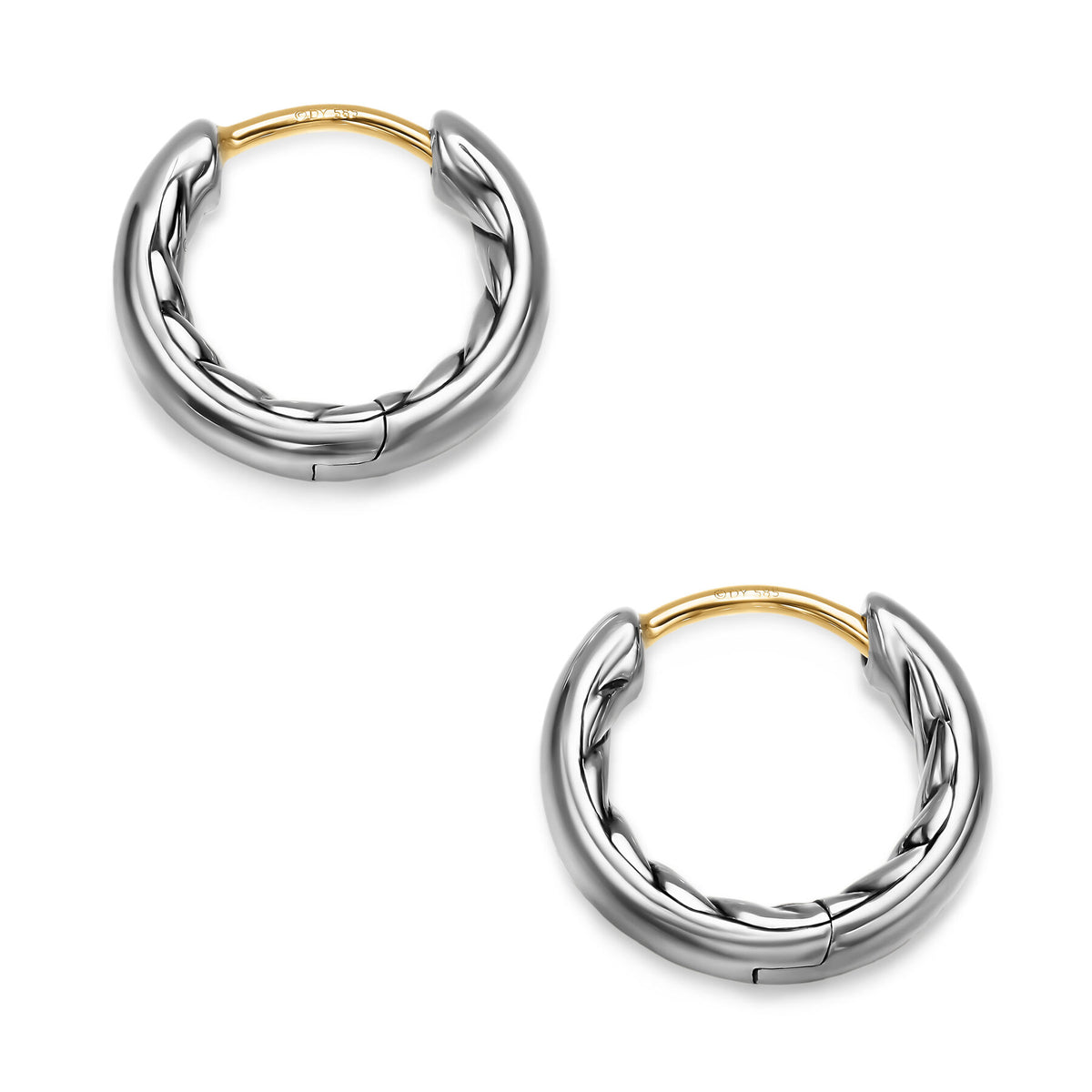 David Yurman Sterling Silver 2 mm Mercer Huggie Hoop Earrings