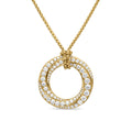 David Yurman Yellow Gold Pave Crossover Pendant with Diamonds