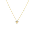 Roberto Coin Yellow Gold Love in Verona Small Diamond Flower Necklace