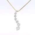 Estate Yellow Gold Graduated Diamond Journey Pendant Necklace