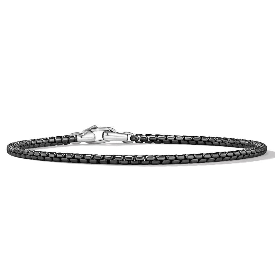 David Yurman Stainless Steel Box Chain Bracelet with Sterling Silver Clasp