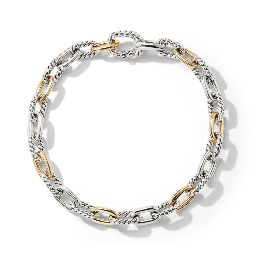 David Yurman Sterling Silver and Yellow Gold Madison Chain Bracelet