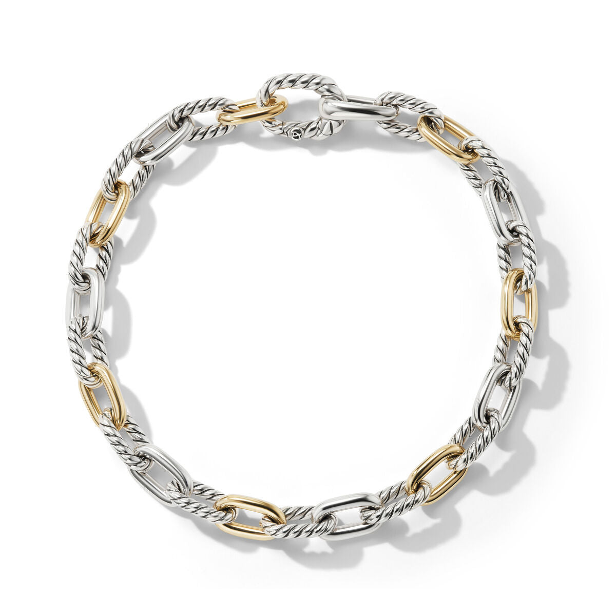 David Yurman Sterling Silver and Yellow Gold Madison Chain Bracelet