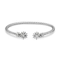 David Yurman Silver Diamond Starburst Cable Bracelet