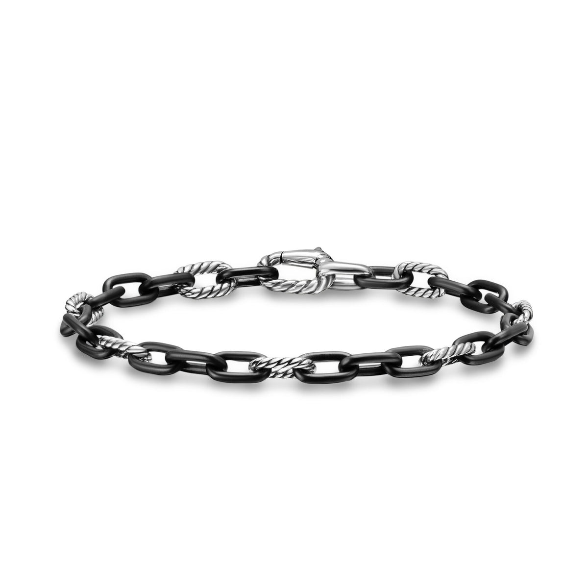 David Yurman Silver Black Titanium 6 mm Madison Chain Bracelet