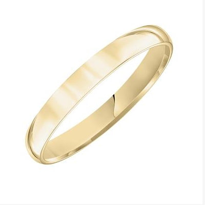 Yellow Gold 3 mm Low Dome Comfort Fit Wedding Band