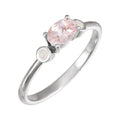 Sterling Silver East-West Morganite and Opal Fashion Ring